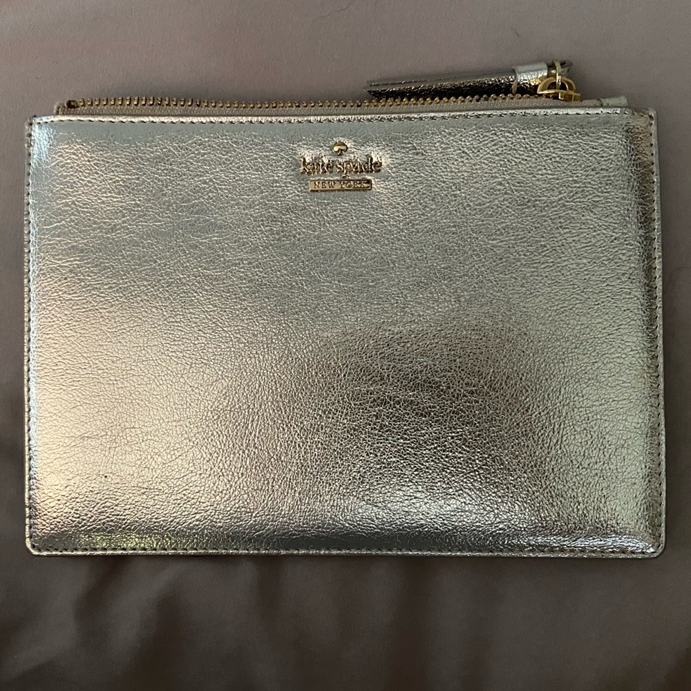 Kate Spade metallic wristlet/pouch